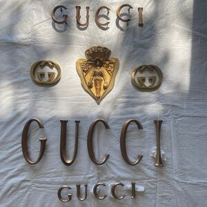 Gucci Retail Brass Branding Letters and Crest/Logos